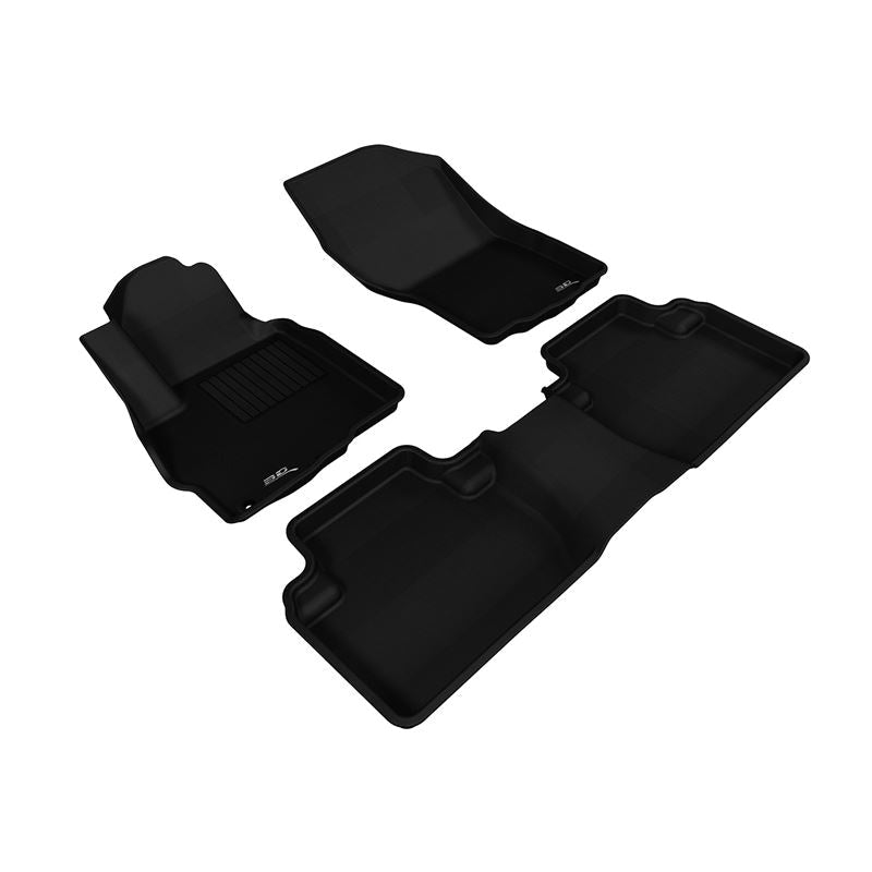 3D MAXpider KAGU 1st & 2nd Row Floormats - Black | 2011-2019 Mitsubishi Outlander (L1MT01001509)