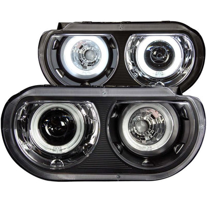 ANZO Projector Headlight Set w/ Halo Black (CCFL) | Dodge Challenger (08-14) (121308)