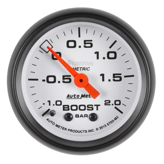 AutoMeter Phantom Gauge Vac/Boost 2 1/16in -1 - +2 Bar Mechanical Phantom (5703-M2)