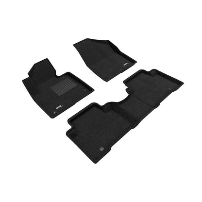 3D MAXpider ELEGANT 1st 2nd Row - Floor Mat Set (Black) | 13-18 Hyundai Santa Fe Sport (L1HY01704709)
