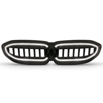 ANZO USA Black Housing Full LED Front Grille w/ Initiation & Running Light for 19-22 BMW 3 Series (901027)