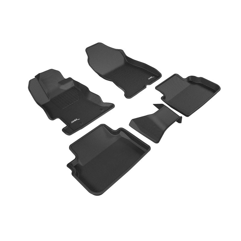 3D MAXpider KAGU 1st & 2nd Row Floormats - Black | 2017-2019 Subaru Impreza (L1SB02201509)