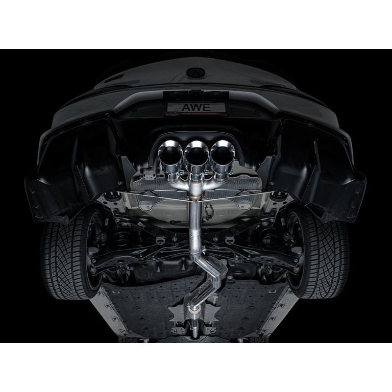 AWE Tuning Track Edition Exhaust w/ Triple Chrome Silver Tips for 2024 Acura Integra Type S DE5 FWD (3020-52335)