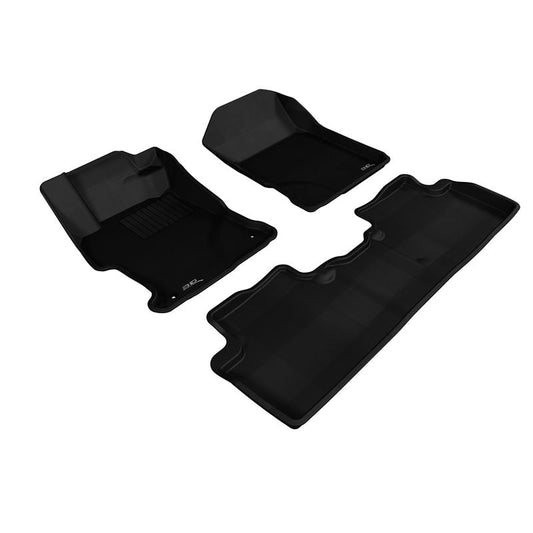 3D MAXpider KAGU 1st & 2nd Row Floormats - Black | 2012-2013 Honda Civic Sedan (L1HD04101509)