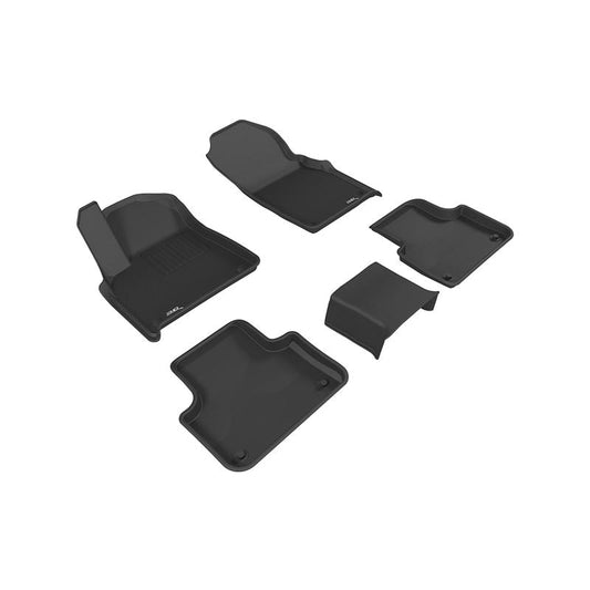3D MAXpider KAGU 1st 2nd Row Floormats - Black | 2017-2020 Audi Q7/Q8 (L1AD04001509)