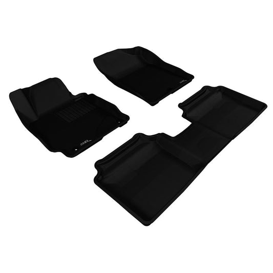 3D MAXpider KAGU 1st & 2nd Row Floormats - Black | 2011-2013 Hyundai Elantra (L1HY02101509)