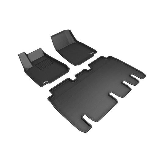 3D MAXpider KAGU 1st & 2nd Row Floormats - Black | 2016-2020 Tesla Model X (L1TL01101509)
