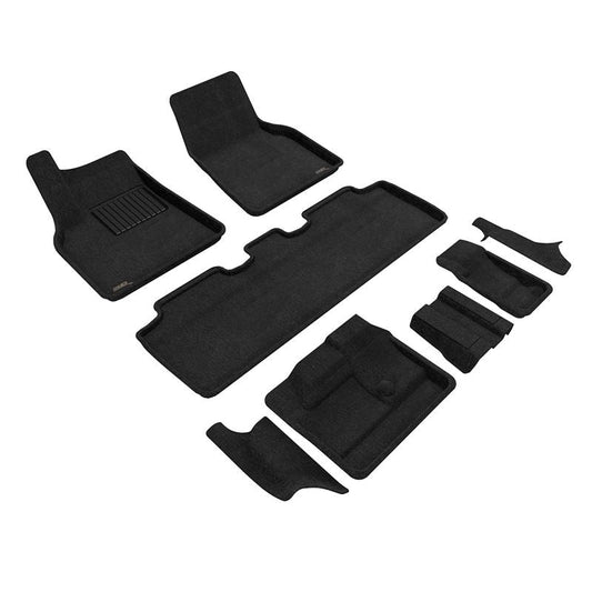 3D MAXpider ELEGANT Floor Mat- Black 1St Row 2Nd Row 3Rd Row | 21-23 Tesla Model Y 7-Seat (L1TL03604709)