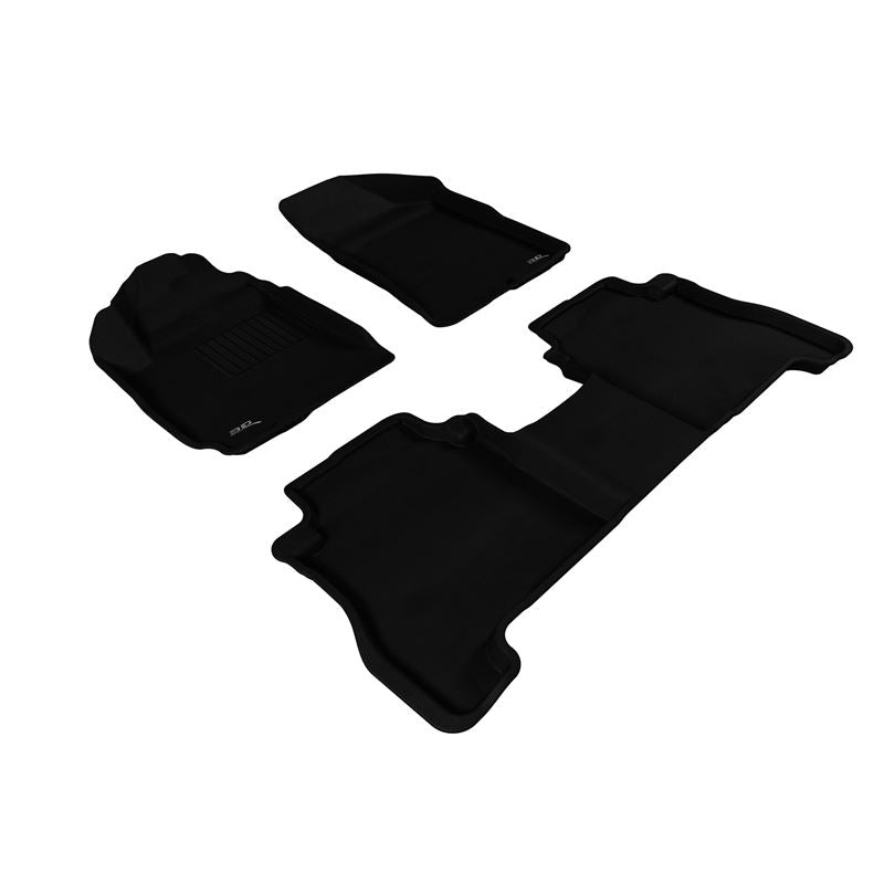 3D MAXpider KAGU 1st & 2nd Row Floormats - Black | 2010-2012 Hyundai Santa Fe (L1HY04001509)