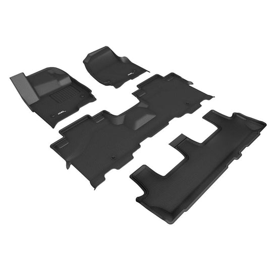3D MAXpider KAGU 1st & 2nd & 3rd Row Floormats - Black | 2018-2020 Lincoln Navigator (L1LC01101509)