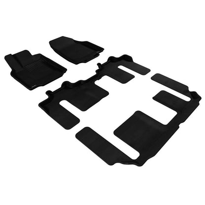 3D MAXpider KAGU 1st & 2nd & 3rd Row Floormats - Black | 2007-2015 Mazda CX-9 (L1MZ01701509)