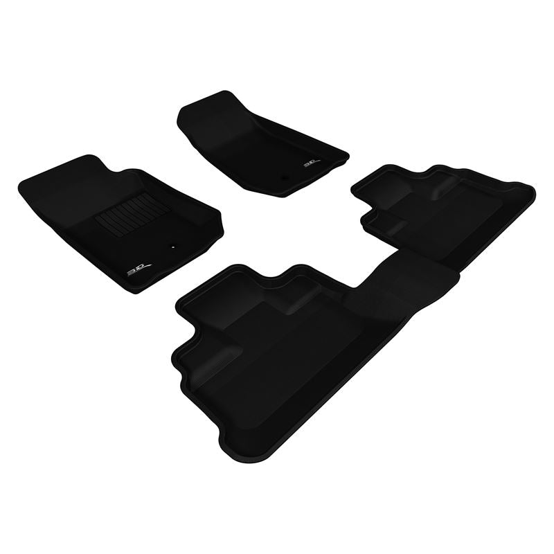 3D MAXpider KAGU 1st & 2nd Row Floormats - Black | 2007-2013 Jeep Wrangler JK Unlimited (L1JP00301509)
