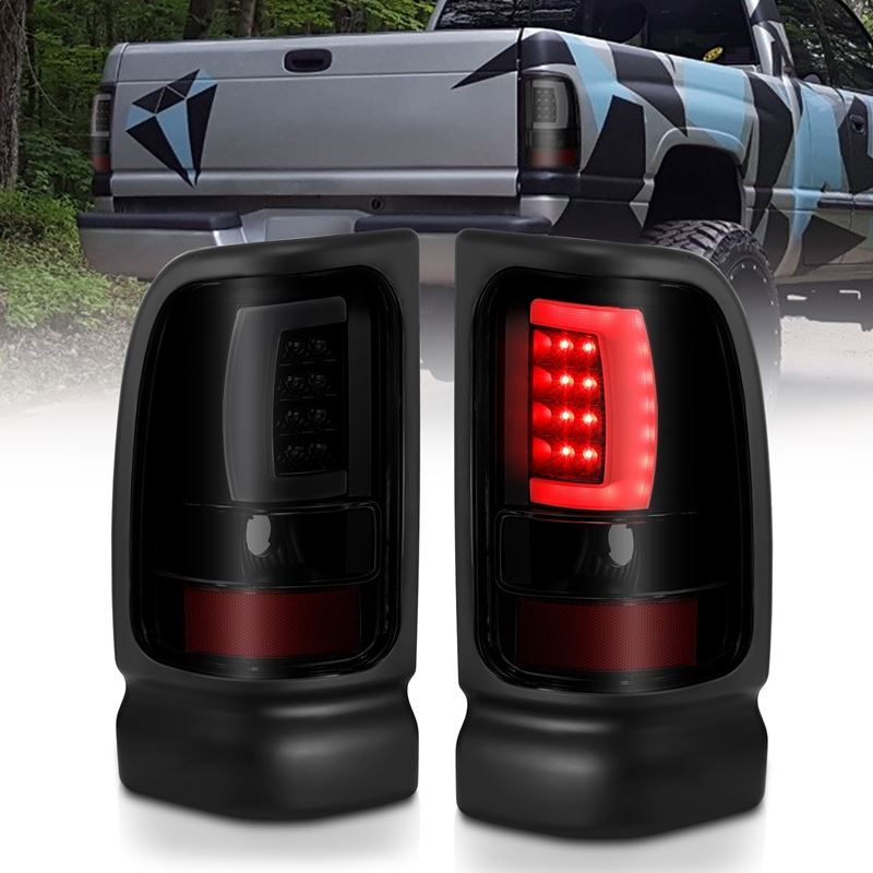 ANZO LED Tail Light Assembly w/ Smoke Lens Black Housing Pair | Dodge Ram 1500 (94-01) (311340)