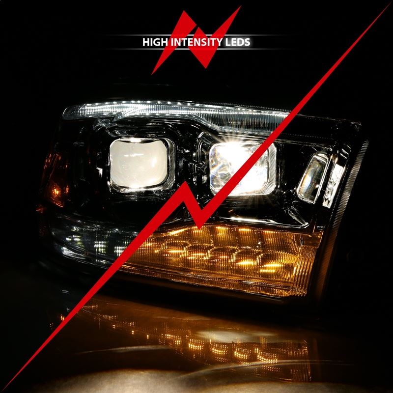 ANZO Projector Headlight Set Switchback Black w/ Amber | Dodge Ram 1500 (09-18) (111441)
