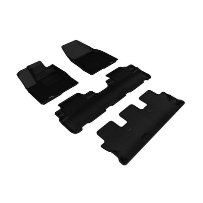 3D MAXpider KAGU 1st & 2nd & 3rd Row Floormats - Black | 2014-2019 Toyota Highlander (L1TY16301509)