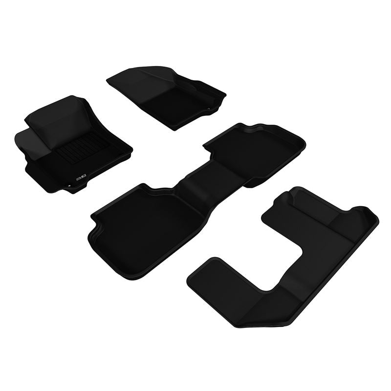 3D MAXpider KAGU 1st & 2nd & 3rd Row Floormats - Black | 2012-2020 Dodge Journey (L1DG01201509)