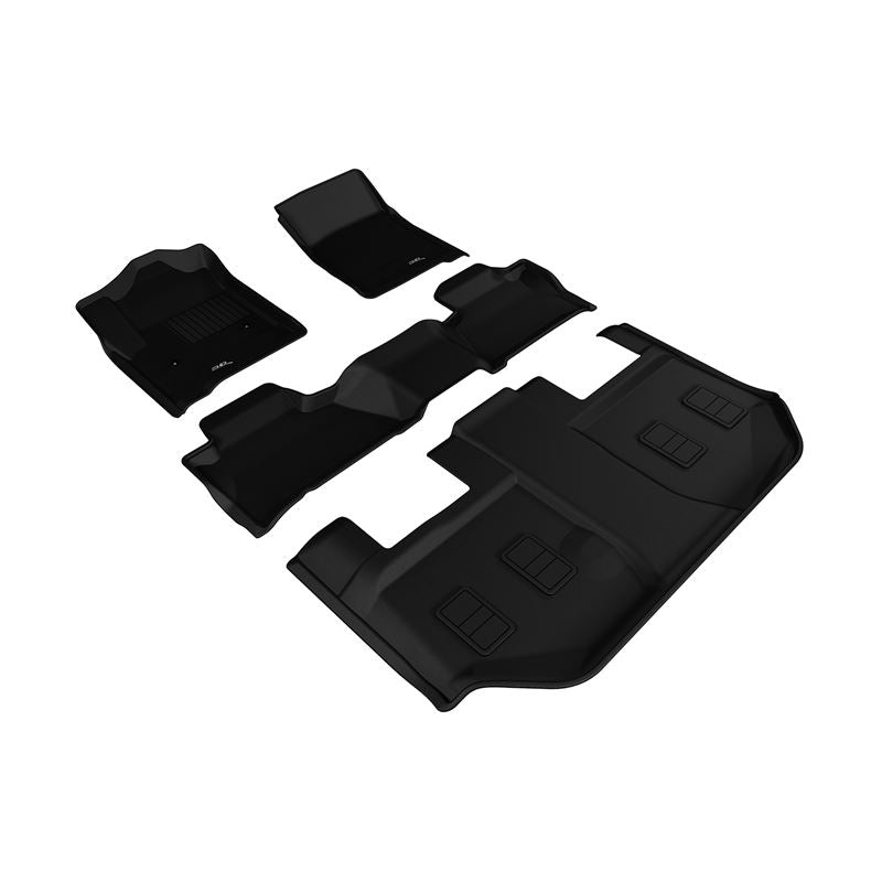 3D MAXpider KAGU 1st & 2nd & 3rd Row Floormats - Black | 2015-2020 GMC Yukon Xl (L1GM01501509)