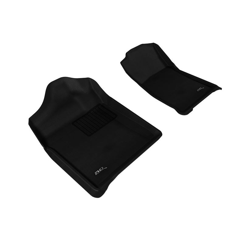 3D MAXpider KAGU 1st Row Floormat - Black | 2007-2013 Chevrolet/GMC Silverado/Sierra Regular Cab (L1CH05111509)