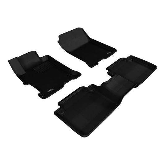 3D MAXpider KAGU 1st & 2nd Row Floormats - Black | 2013-2017 Honda Accord Sedan (L1HD04801509)