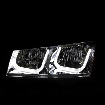 ANZO USA 2003-2006 Chevrolet Silverado 1500 Projector Headlights w/ U-Bar Chrome (111313)