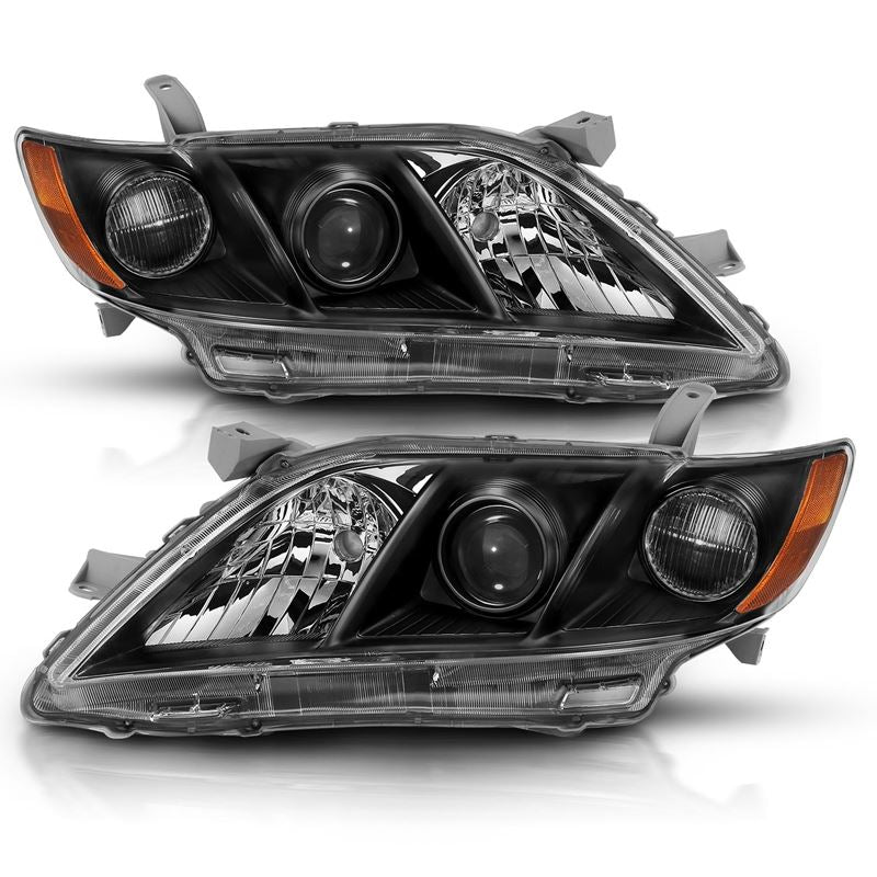 ANZO Projector Headlight Set Black w/Amber | Toyota Camry (07-09) (121539)