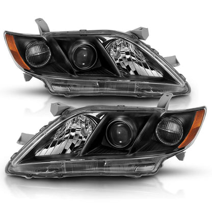 ANZO Projector Headlight Set Black w/Amber | Toyota Camry (07-09) (121539)