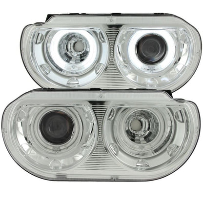 ANZO Projector Headlight Set w/ Halo Chrome (CCFL) | Dodge Challenger (08-14) (121307)