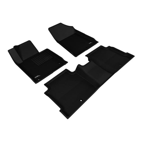 3D MAXpider KAGU 1st & 2nd Row Floormats - Black | 2015-2019 Hyundai Sonata/2016 Sonata Hybrid (L1HY05101509)