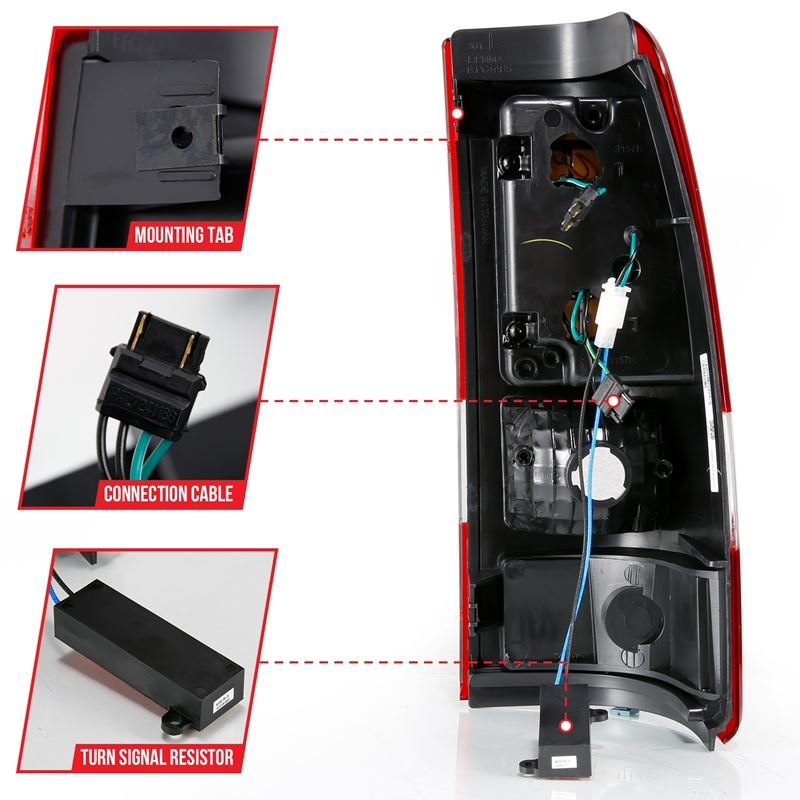 ANZO LED Tail Light Assembly Chrome w/ Red/Clear Lens Pair | Chevy Silverado 1500 (03-06) (311335)