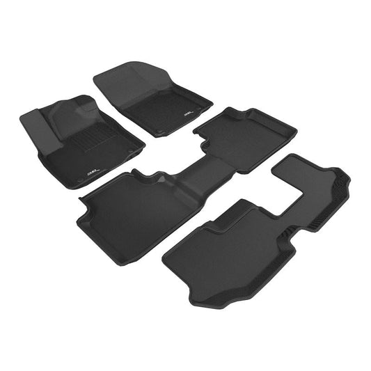 3D MAXpider KAGU 1st & 2nd & 3rd Row Floormats - Black | 2018-2019 Volkswagen Atlas (L1VW08401509)