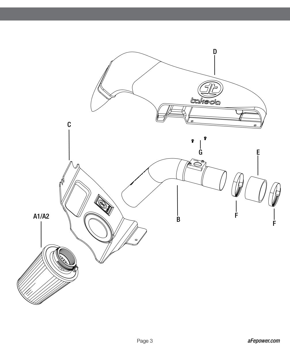 aFe Takeda Stage 2 Pro Dry S Cold Air Intake System | Subaru STI H4-2.5L (15-17) (TA-4306B-D)