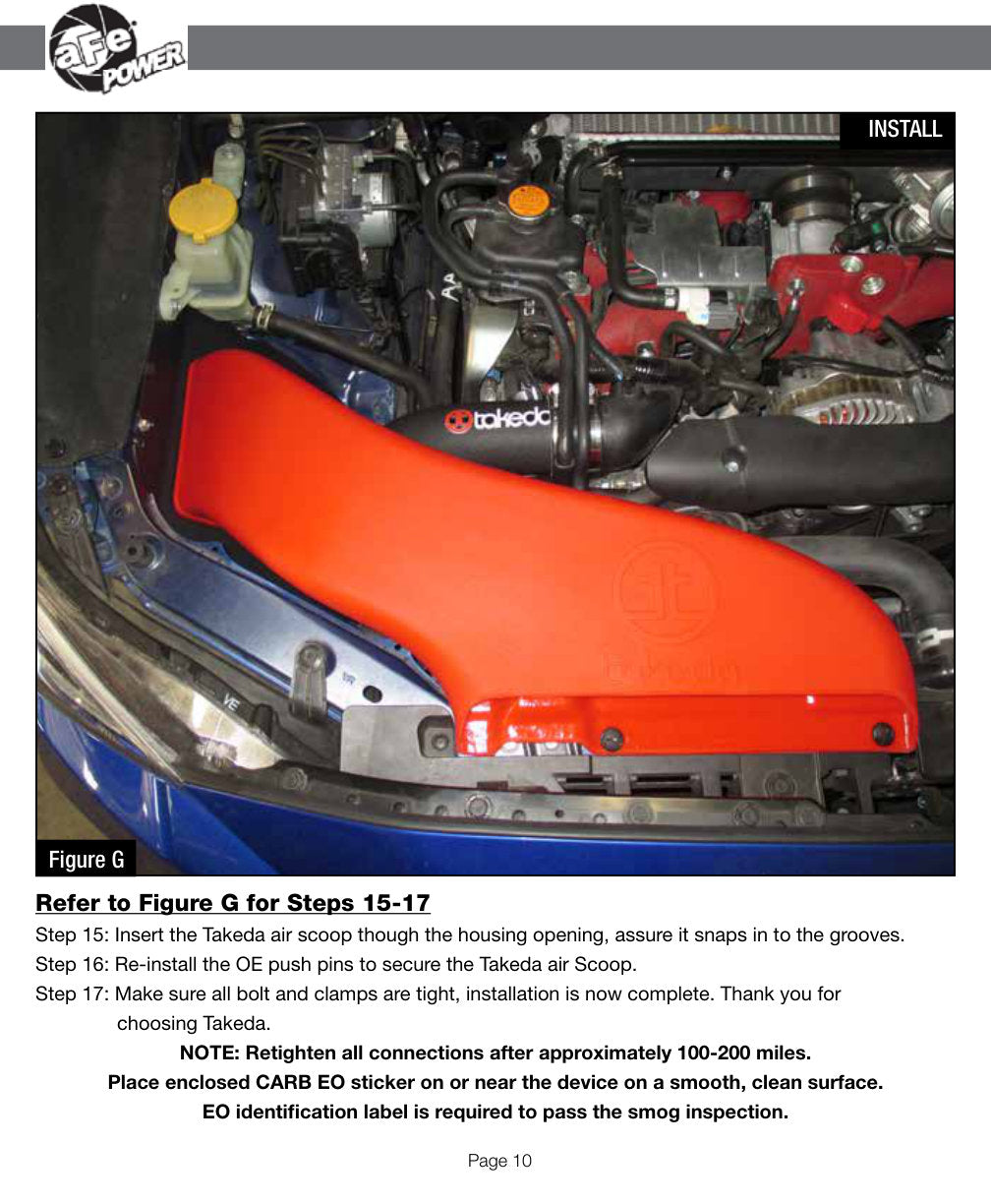 aFe Takeda Stage 2 Pro Dry S Cold Air Intake System | Subaru STI H4-2.5L (15-17) (TA-4306B-D)