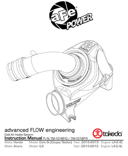 aFe Takeda Momentum Sealed Intake Stage 2 | Honda Civic Si 12-15 2.4L (TM-1018P-D)