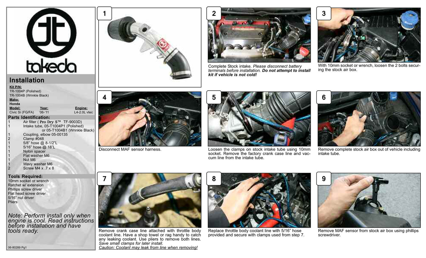 aFe Takeda Stage-2 Cold Air Intake | Honda Civic Si 06-11 (TR-1004P)