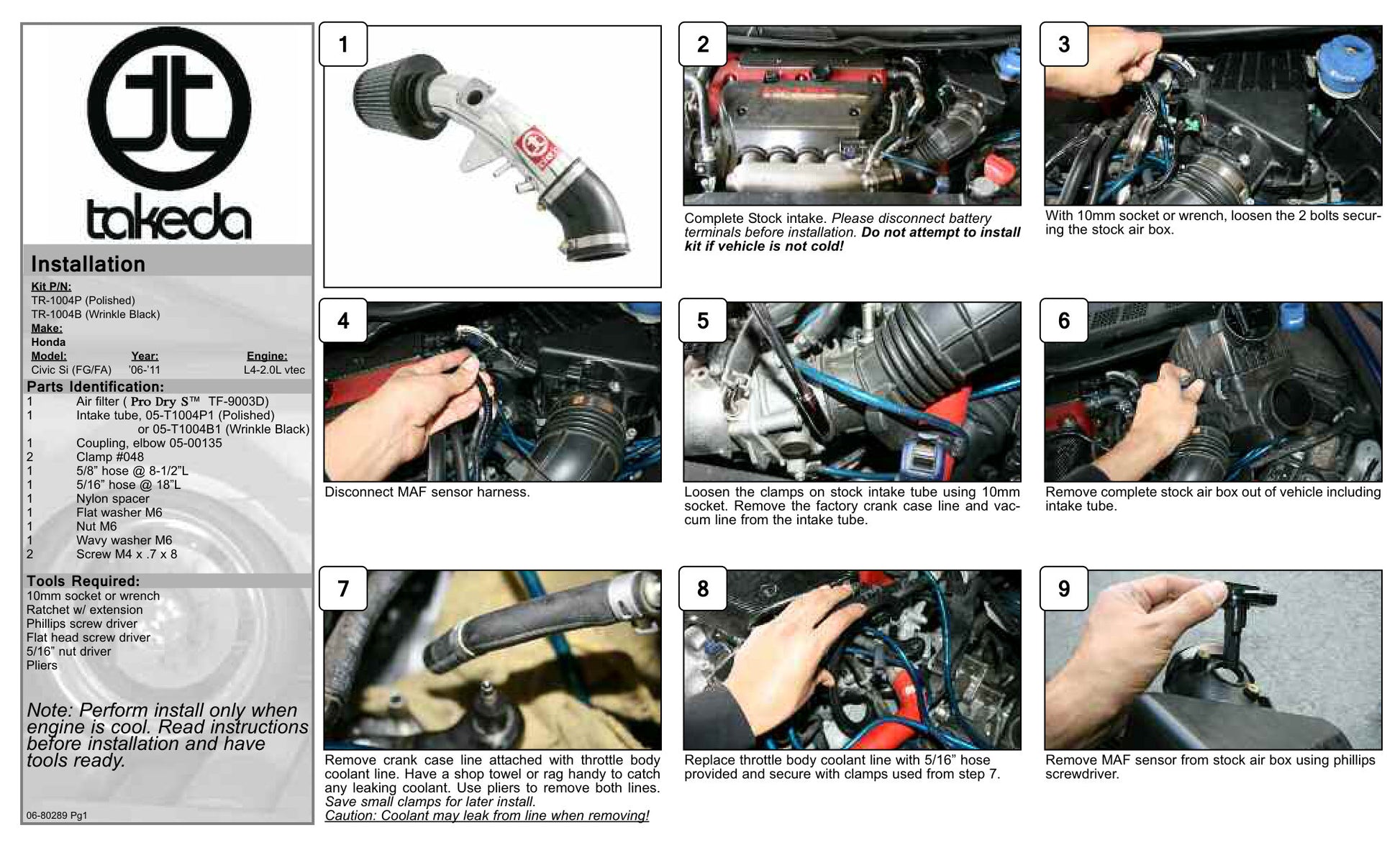 aFe Takeda Stage-2 Cold Air Intake | Honda Civic Si 06-11 (TR-1004P)