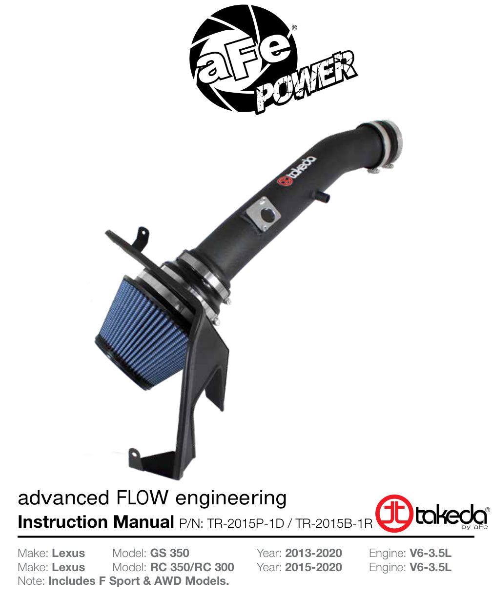 aFe Takeda Stage-2 Pro 5R Cold Air Intake | Lexus RC 350 3.5L (15-17) (TR-2015B-1R)