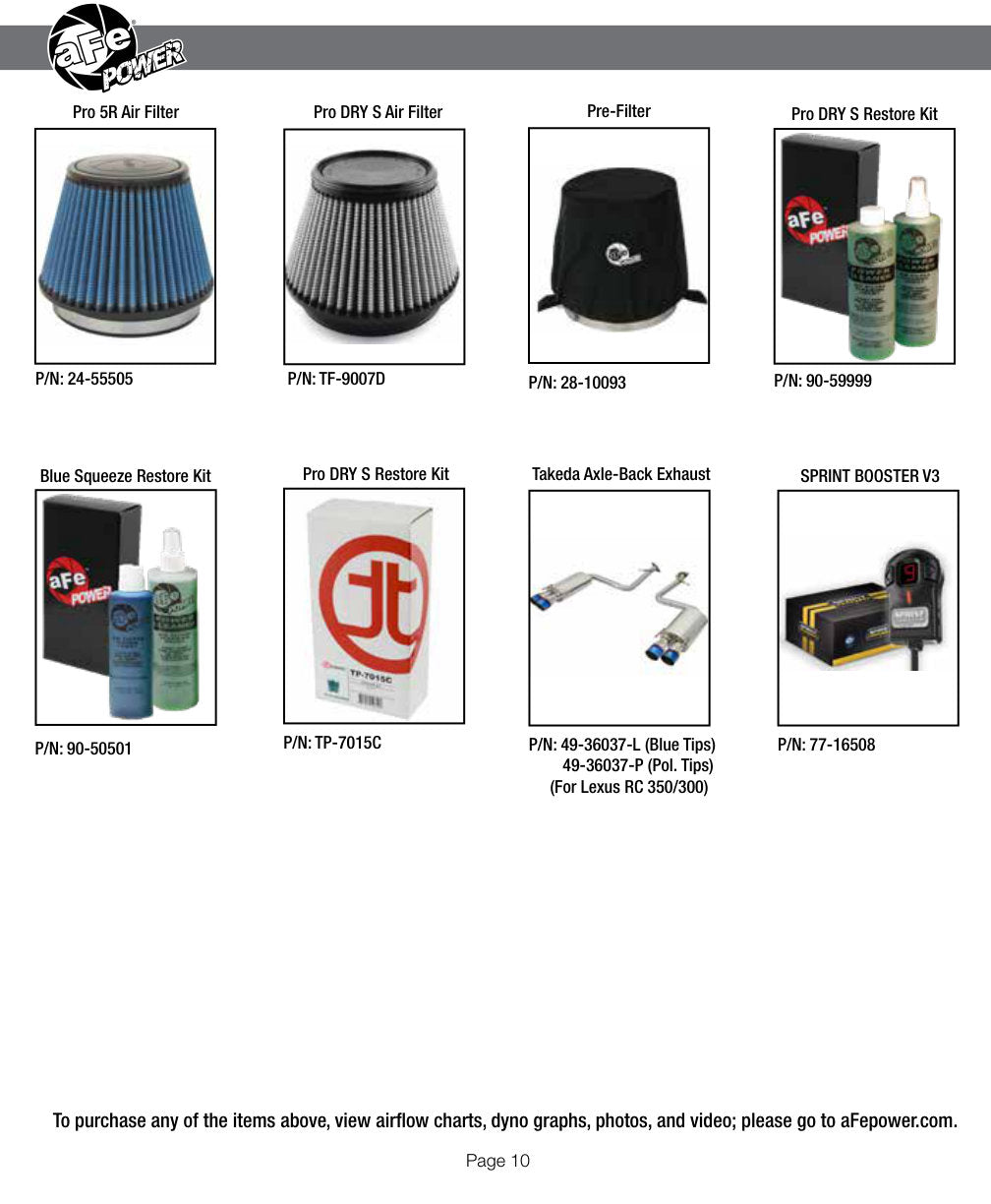 aFe Takeda Stage-2 Pro 5R Cold Air Intake | Lexus RC 350 3.5L (15-17) (TR-2015B-1R)