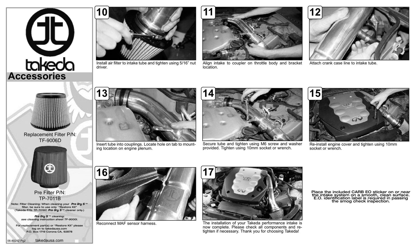 aFe Takeda Stage-2 D&S Cold Air Intake | Nissan 350Z/Infiniti G35 (03-06) (TR-3001P)