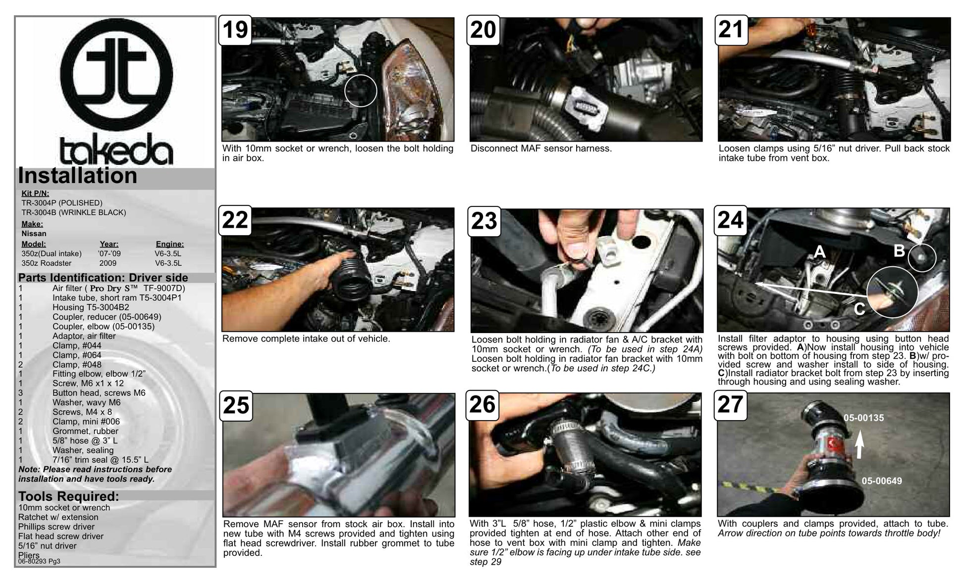 aFe Takeda Stage-2 Cold Air Intake | Nissan 350Z 07-08 V6-3.5L (TR-3004P)