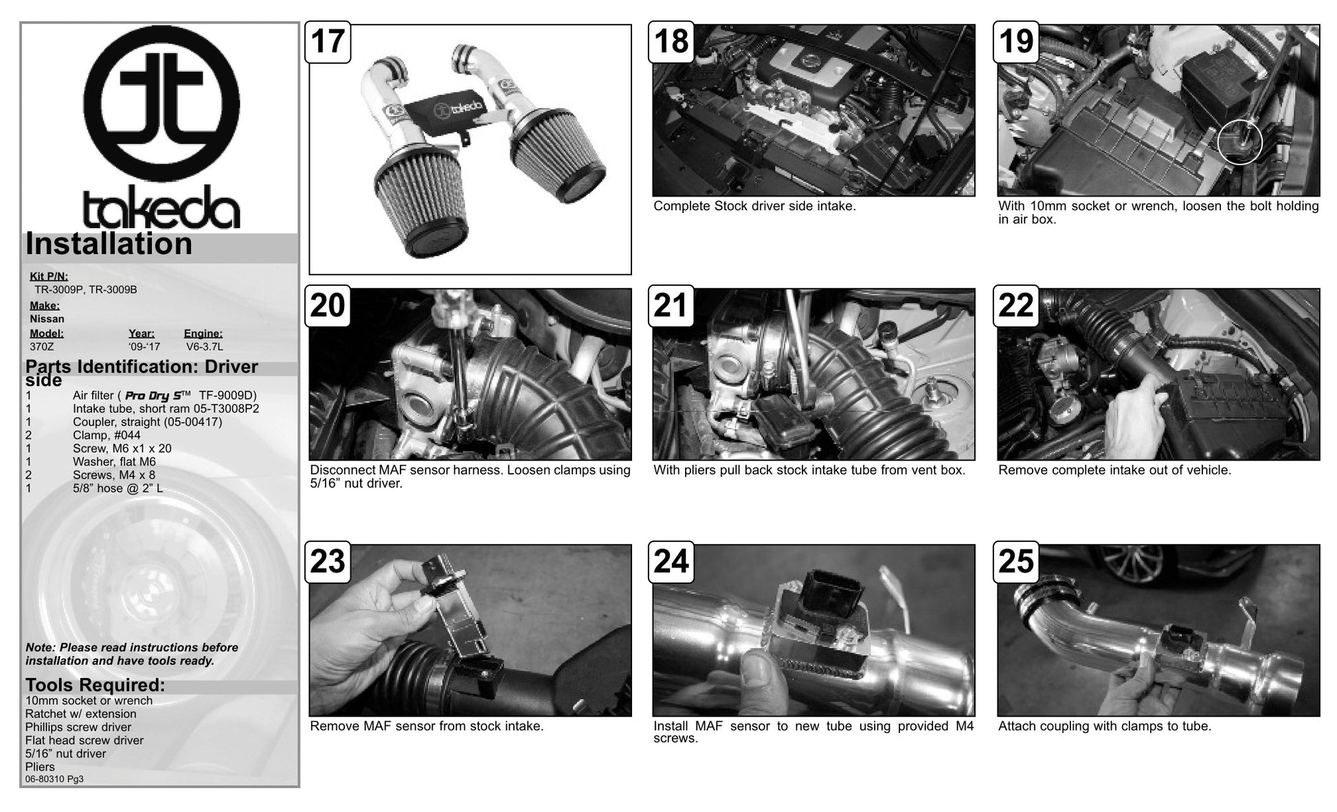 aFe Takeda Stage-2 Cold Air Intake | Nissan 370Z V6-3.7L (09-17) (TR-3009P)