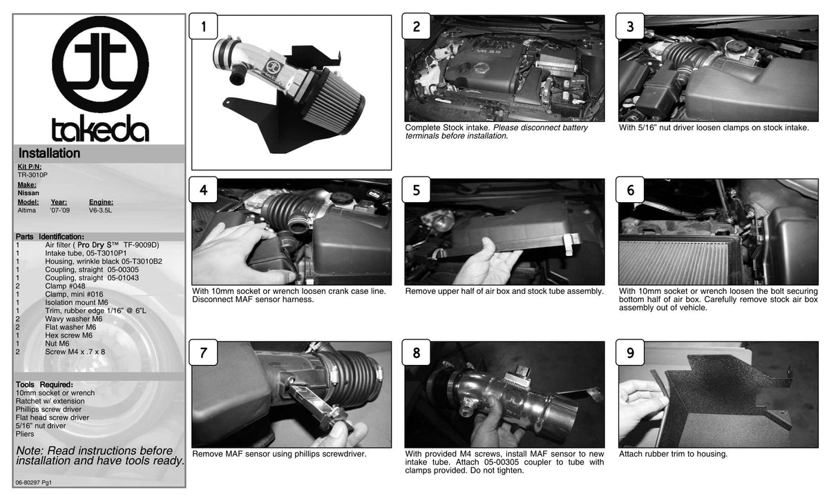 aFe Takeda Stage-2 PDS AIS Intake | Nissan Altima V6 3.5L (07-12) (TR-3010P)