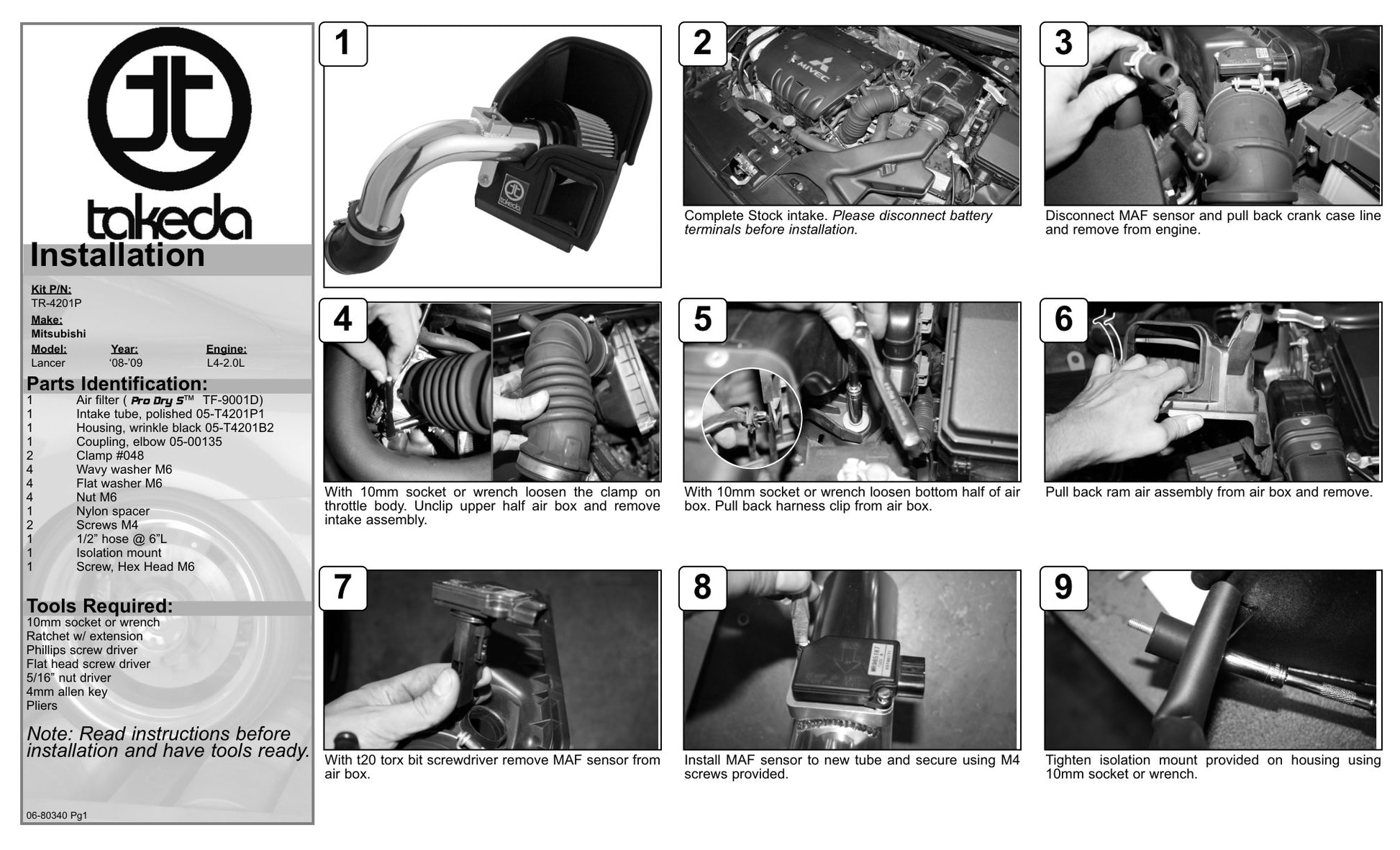 aFe Takeda Stage-2 Cold Air Intake | Mitsubishi Lancer 2.0L (08-09) (TR-4201P)
