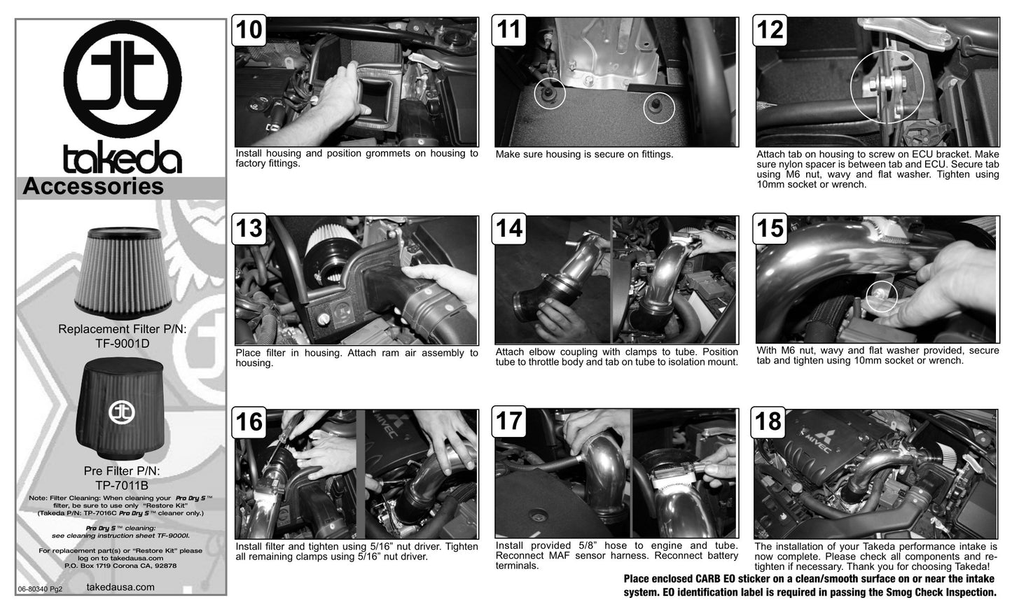 aFe Takeda Stage-2 Cold Air Intake | Mitsubishi Lancer 2.0L (08-09) (TR-4201P)