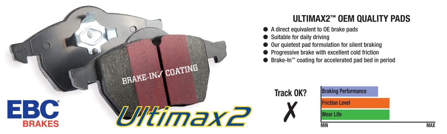 EBC Ultimax2 Front Brake Pads | 07-11 Acura CSX (Canada) 2.0 Type S