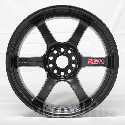 Gram Lights 57DR 18x10.5 +12 5x114.3 Semi Gloss Black (SET)