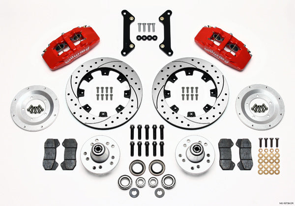 Wilwood Forged Dynapro 6 Big Brake 6 Piston Caliper Front Brake Kit - Red - GM F-Body 1970-78