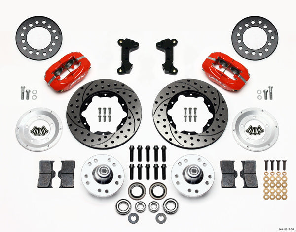 Wilwood Forged Dynalite Pro Series Front Brake Kit - Red - Ford Mustang 1974-78