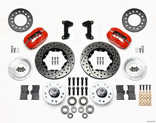 Wilwood Forged Dynalite Pro Series Front Brake Kit - Red - Ford Mustang 1974-78
