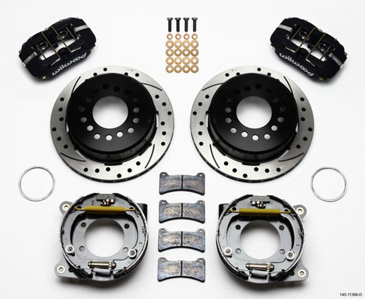 Wilwood Dynapro Low-Profile 4 Piston Rear Brake Kit - Black - Ford 8.8 in