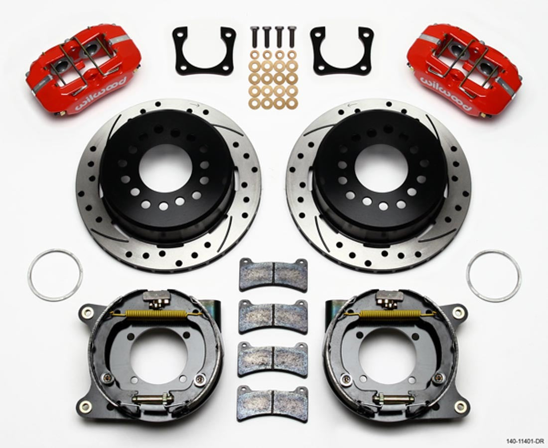 Wilwood Dynapro Low-Profile 4 Piston Rear Brake Kit - Red - GM 12-Bolt